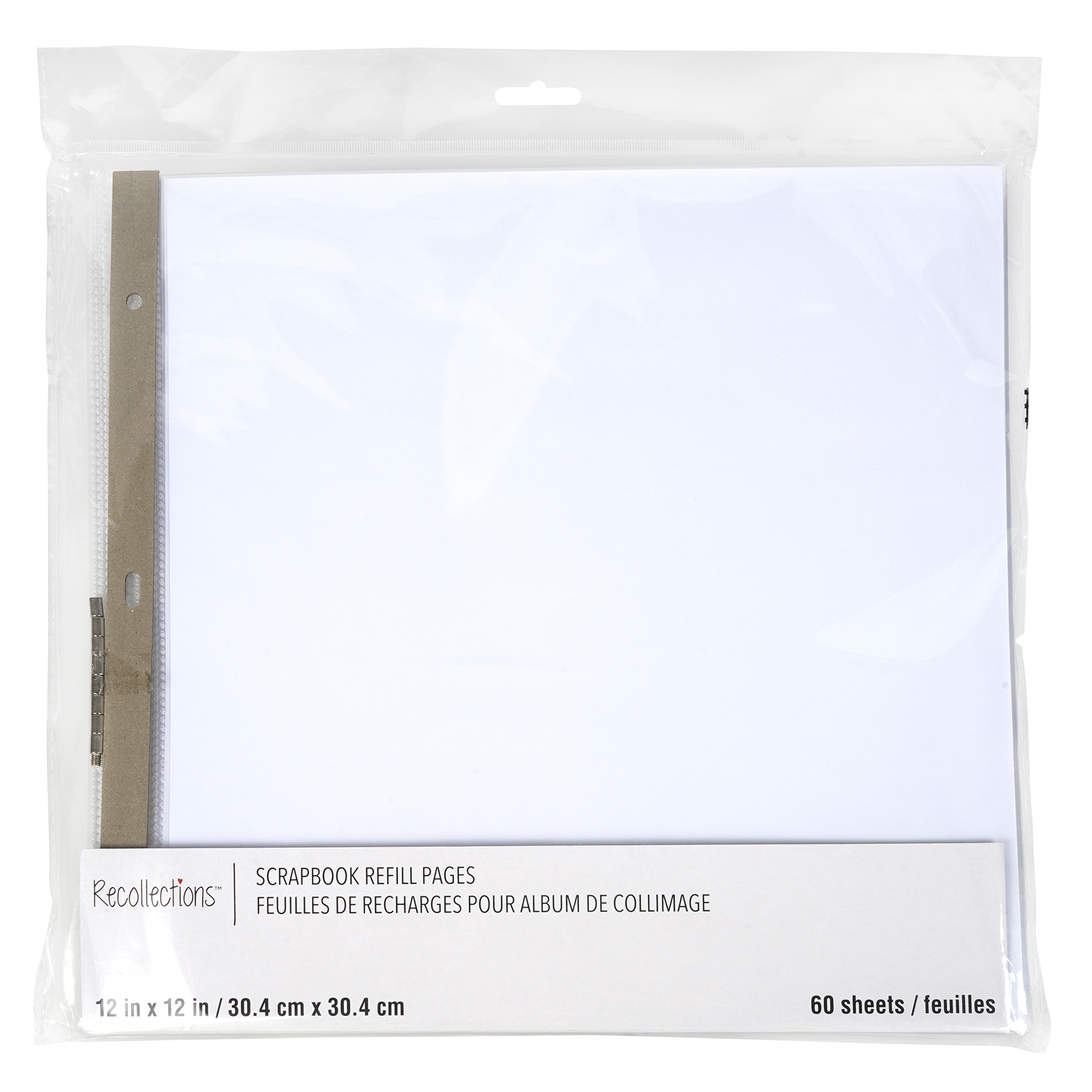 12 x 12 White Scrapbook Refill Pages by Recollections™, 60 Sheets